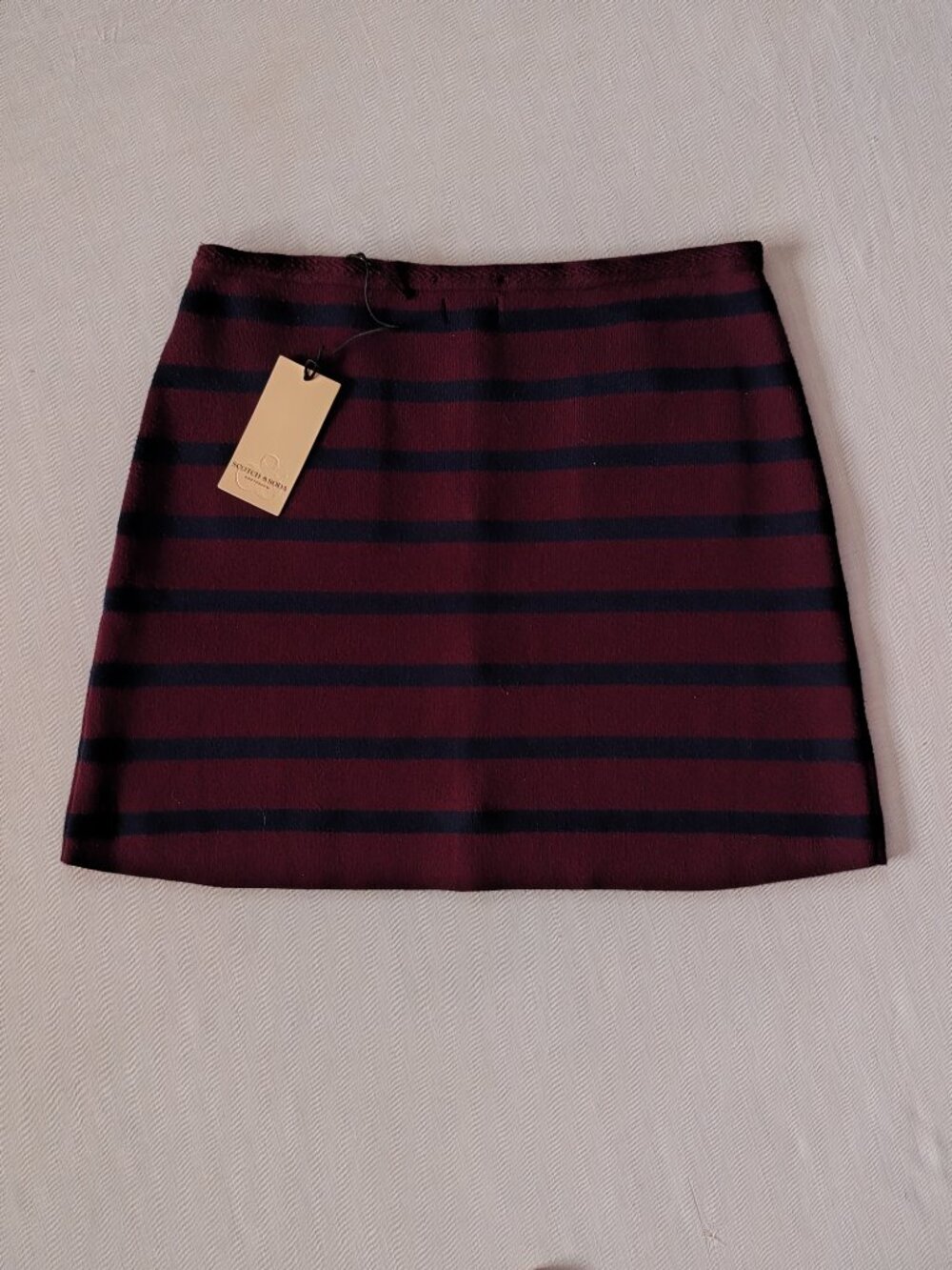 Scotch & Soda NWT Striped Knit Mini Skirt with Gold Buttons - XL - Picture 2 of 15